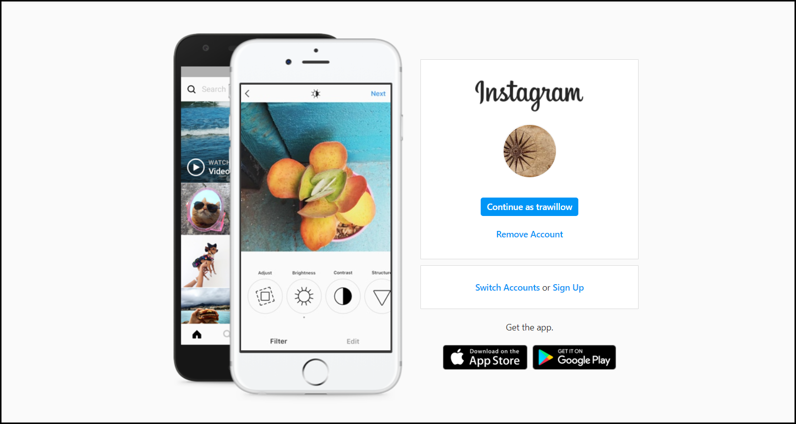 Open Instagram on your browser.