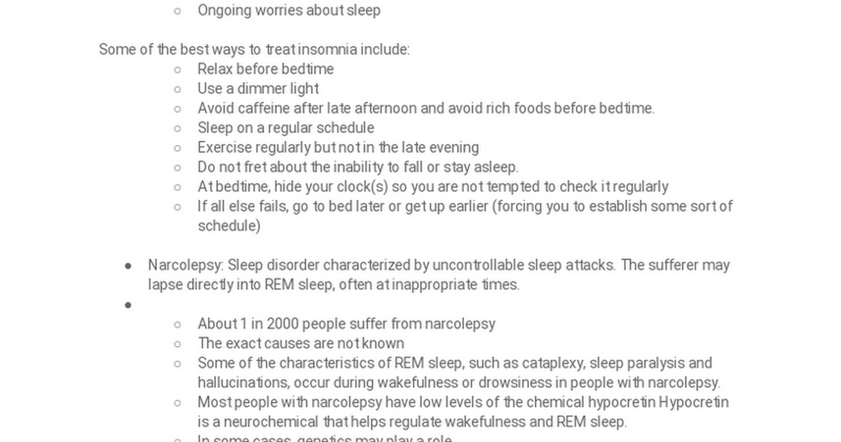 Sleep Theories and Disorders