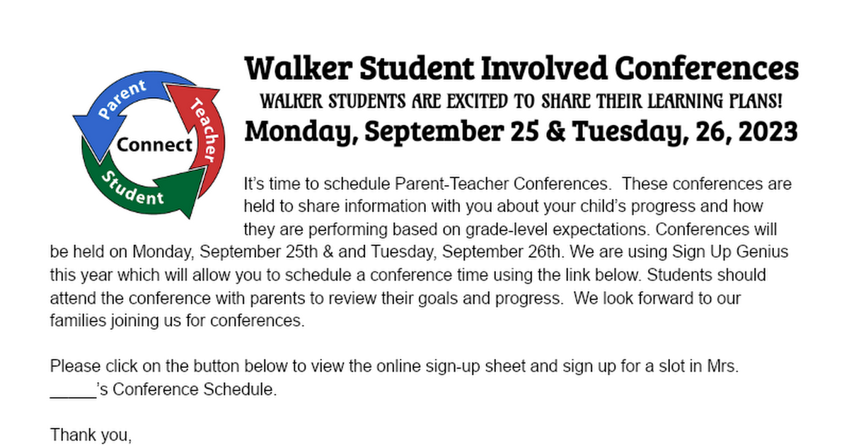 Student Involved Conferences September 26 & 27
