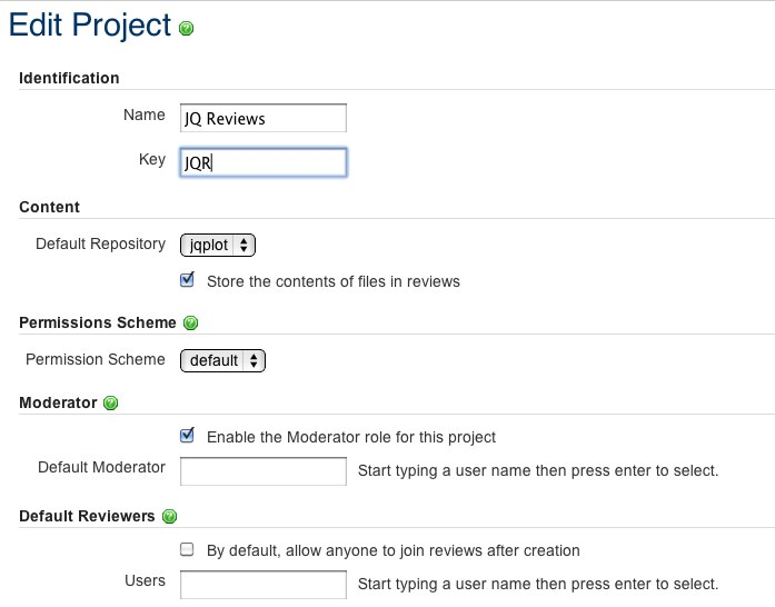 Crucible Atlassian - Editing Project Details