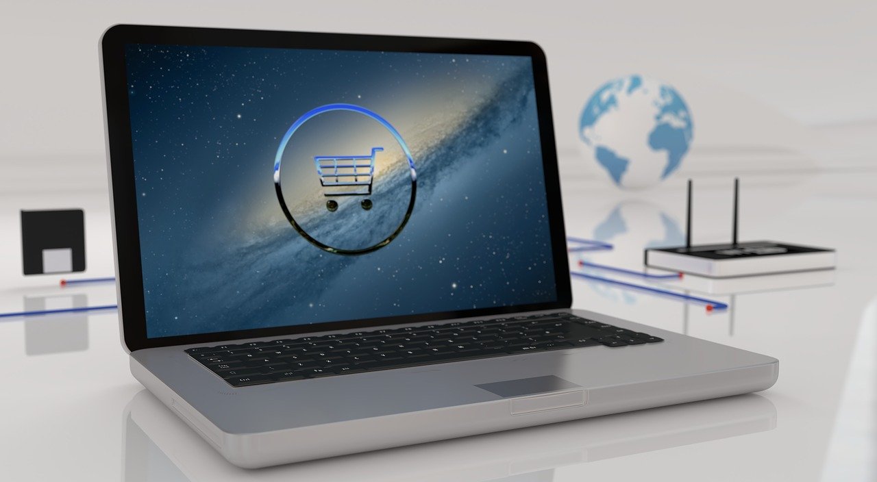 An eCommerce website on a laptop