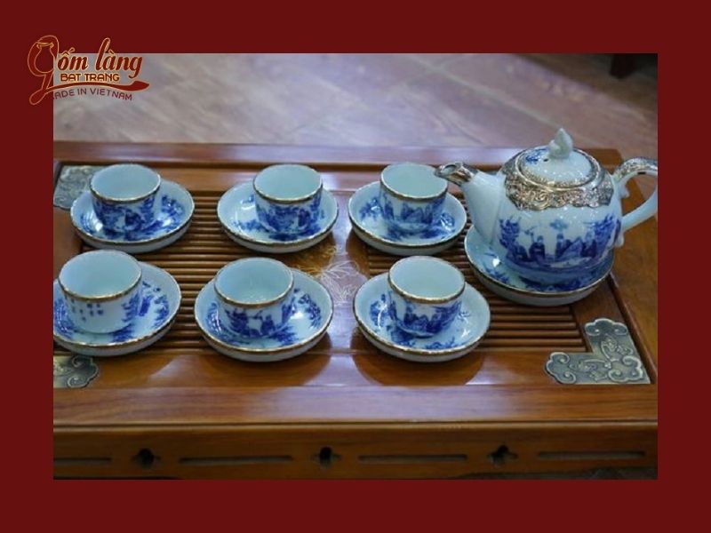 Bộ ấm chén Bát Tràng giả cổ - nét đẹp văn hoá Việt Nam
