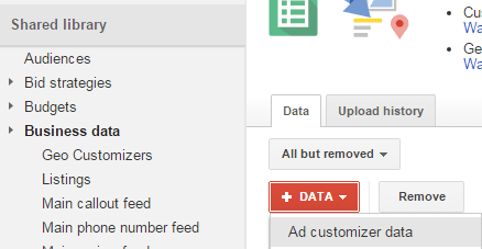 adwords shared audiences business data tab
