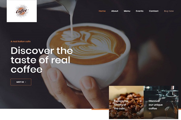 Xu hướng thiết kế giao diện website quán cà phê 2022