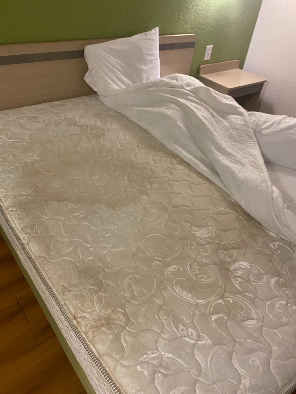 Dirty and stained mattress