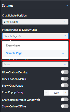 Include Pages to Display Chat