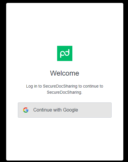 Log in to SecureDocSharing