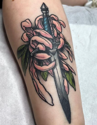 Sword Chrysanthemum Tattoo