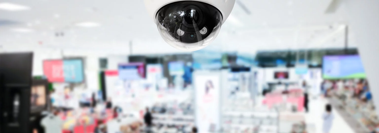 Commercial security cameras surveilance in a business in Astoria. 