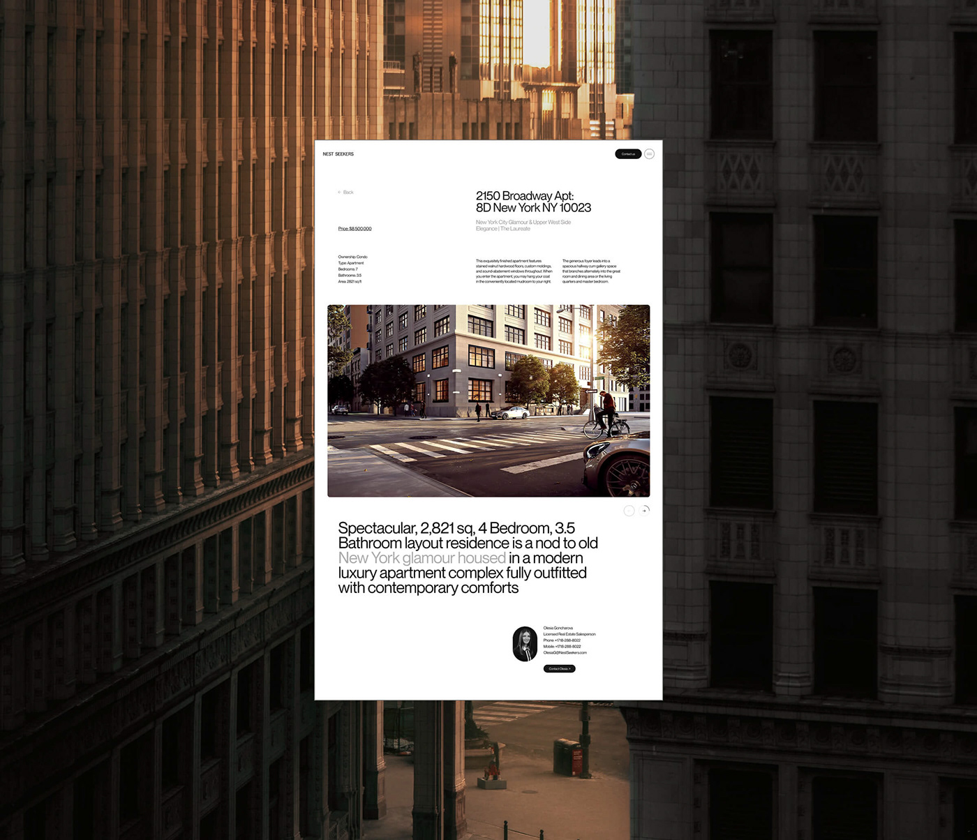 art direction  luxury portfolio real estate UI UI/UX ux Webdesign Website aiga