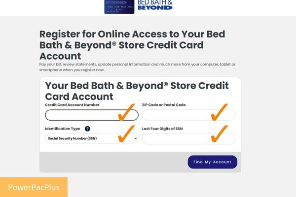 sign up a bed bath and beyond account