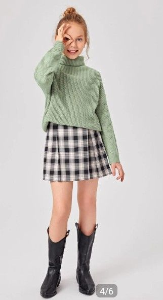 Outfit #20: A Turtleneck Sweater and Plaid Skirt