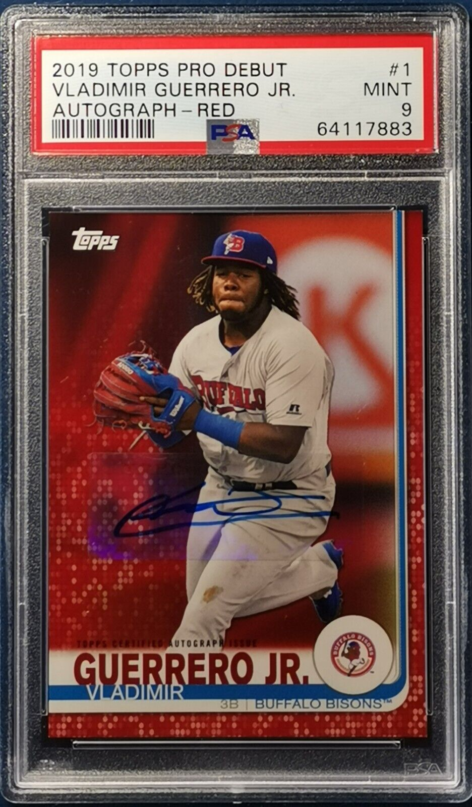 Most valuable Vladimir Guerrero Jr rookie cards: 2019 Topps Pro Debut Autograph Red