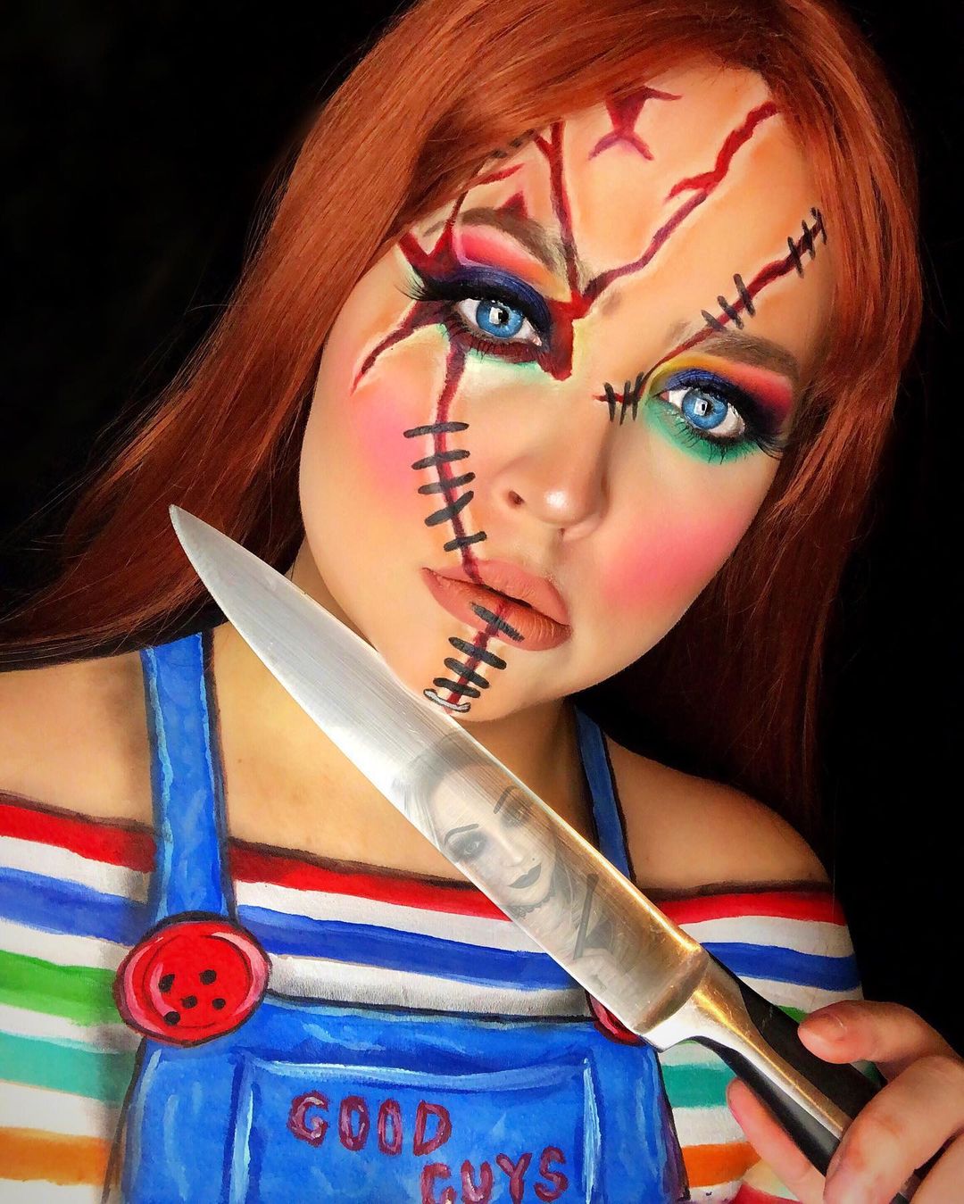 Colorful Eye Chucky Makeup