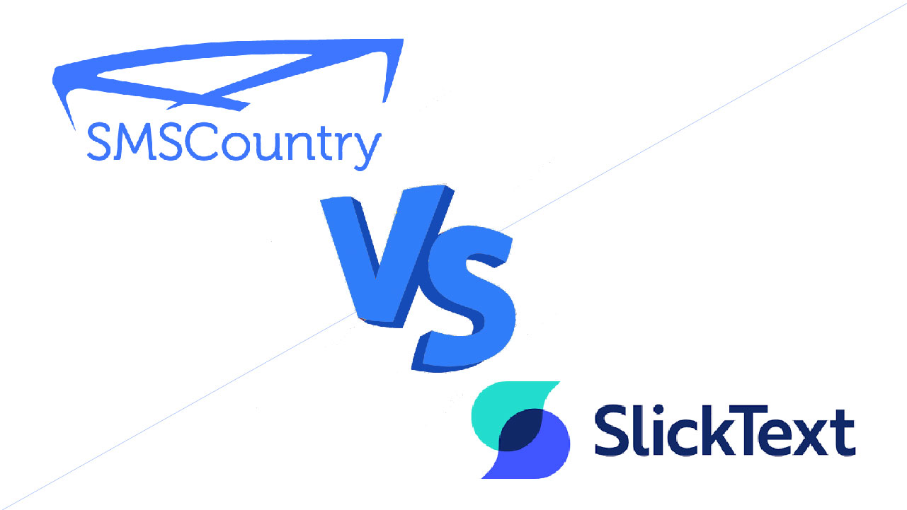 
Logos of SMSCountry vs SlickText
