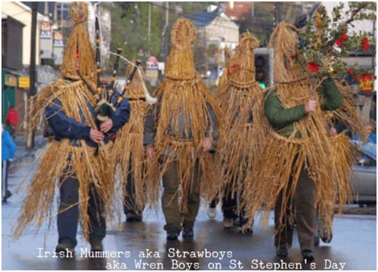 Irish Mummers also known as Wren Boys on St. Stephen's Day in Ireland