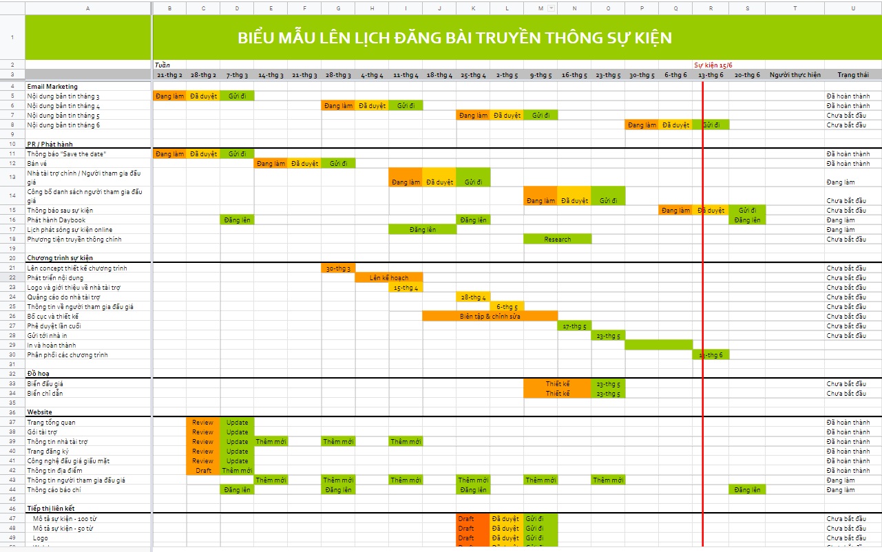 Dùng lịch trên máy tính để thiết kế timeline công việc