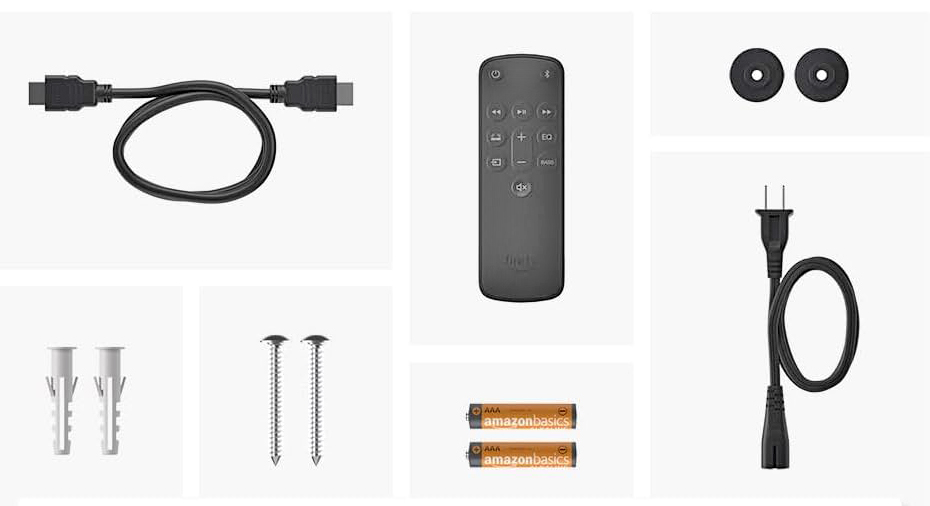 Amazon Fire TV Soundbar Included Accessories