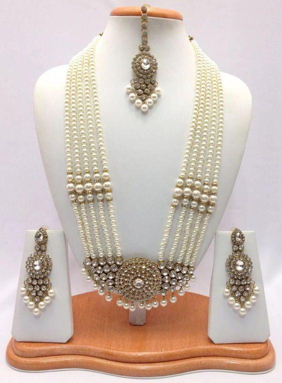 Long Gold Necklace online | Bridal set necklace | Rani haar 