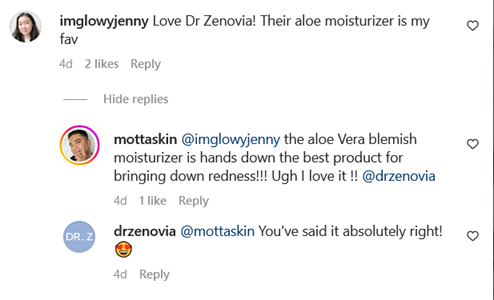 Dr Zenovia comment