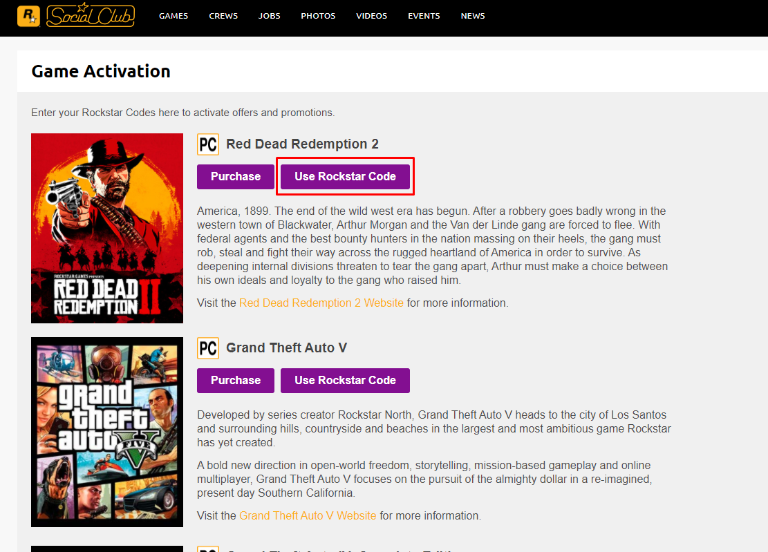 How to activate a Rockstar Games Social Club key?