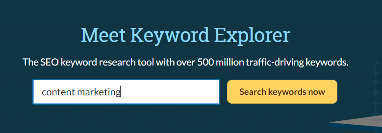 Keyword research tools; Moz Keyword Explorer