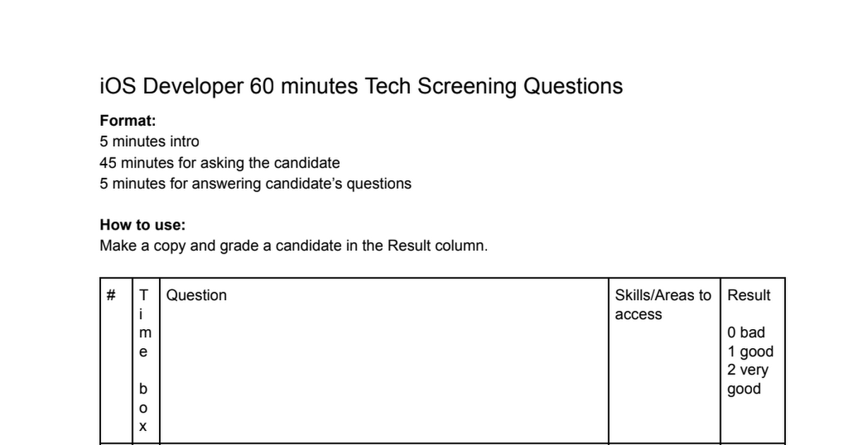 iOS Developer 60 minutes Tech Screening Questions.docx - Google Docs.pdf