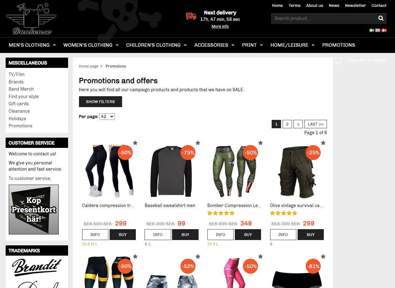 Dunken.se: Rock clothes, T-shirts and Cool Clothes Online