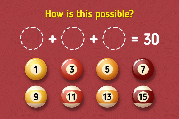 Brain teaser with billiard balls