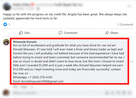 Facebook review spam