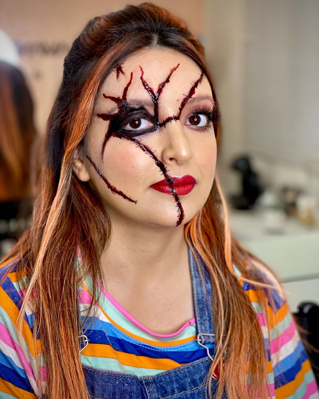 Blood Red Chucky Makeup Look