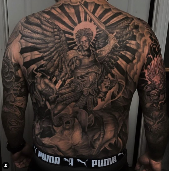 Religious Tattoo Design On Full Back