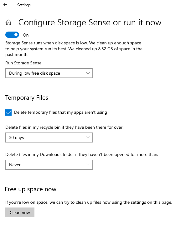 Dọn dẹp ổ C win 10 