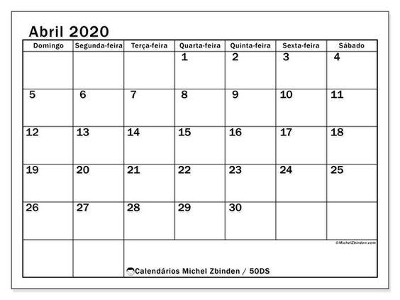 Calendário abril 2020 (50DS) - Michel Zbinden PT