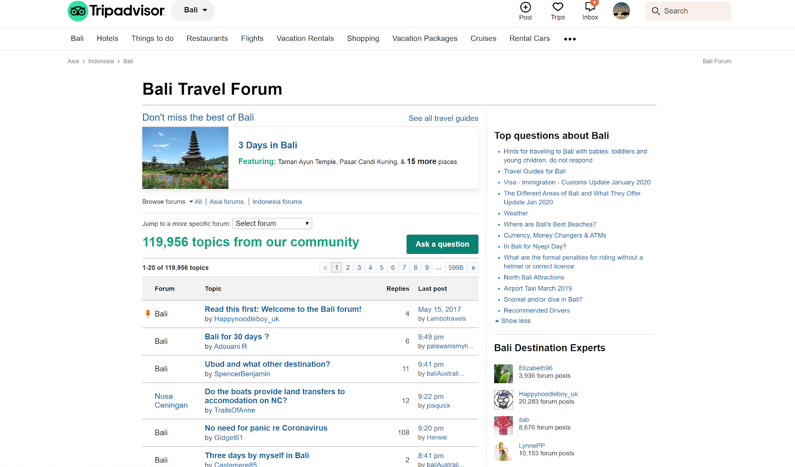 trip advisor example