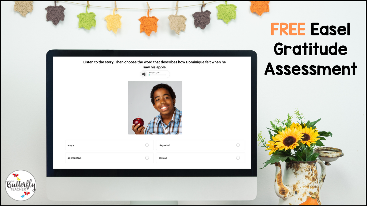 a photo of a free Easel gratitude assessment