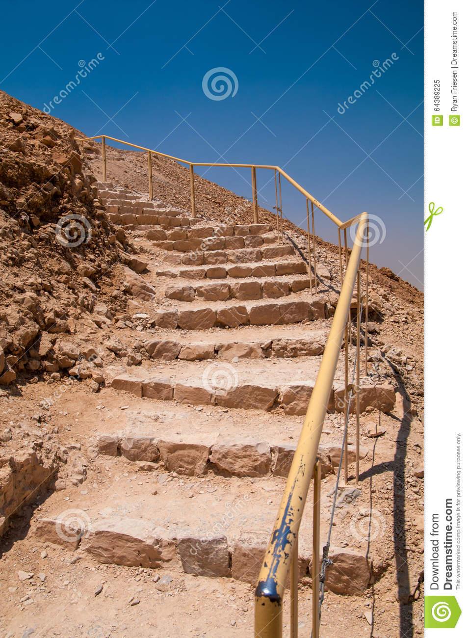 Stairs Leading Up the Snake Path at Masada Stock Image - Image of step,  mountain: 64389225