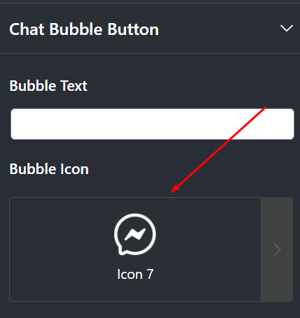 Messenger integration chat bubble button