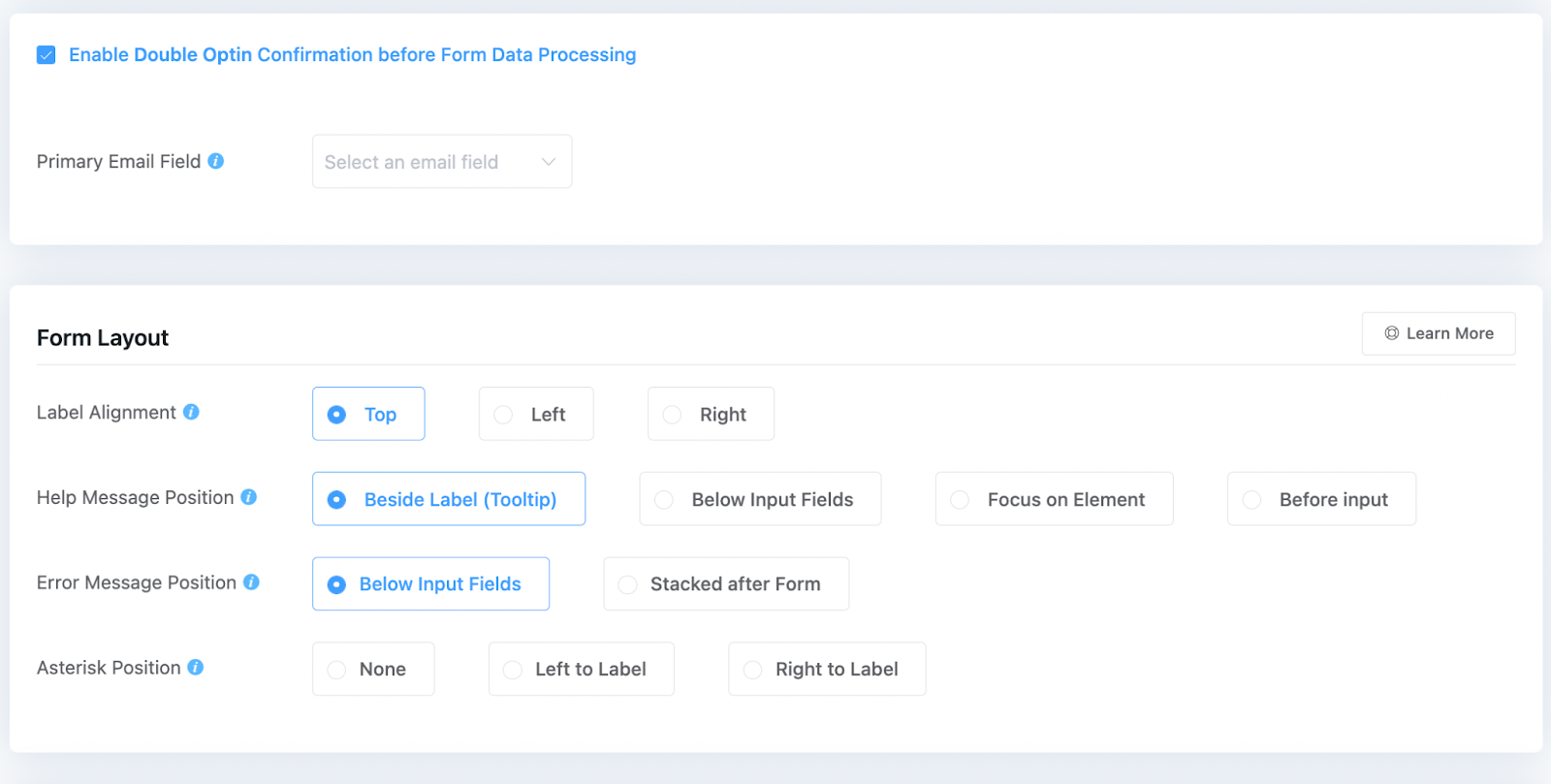 form layout change