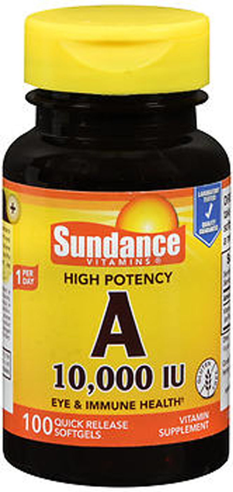 Sundance Vitamins High Potency A 10,000 IU Vitamin Supplement Quick Release Softgels - 100 ct