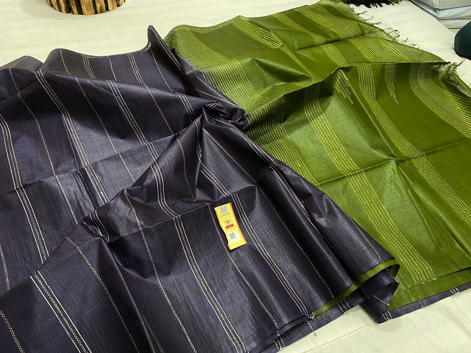 Tussar silk fancy body saree