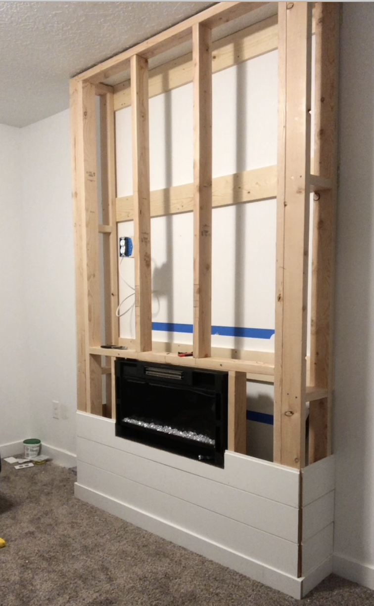 DIY Electric Fireplace Wall