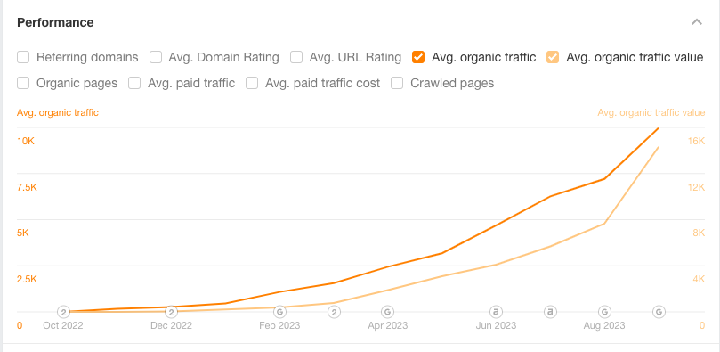 Ocho Wealth organic traffic