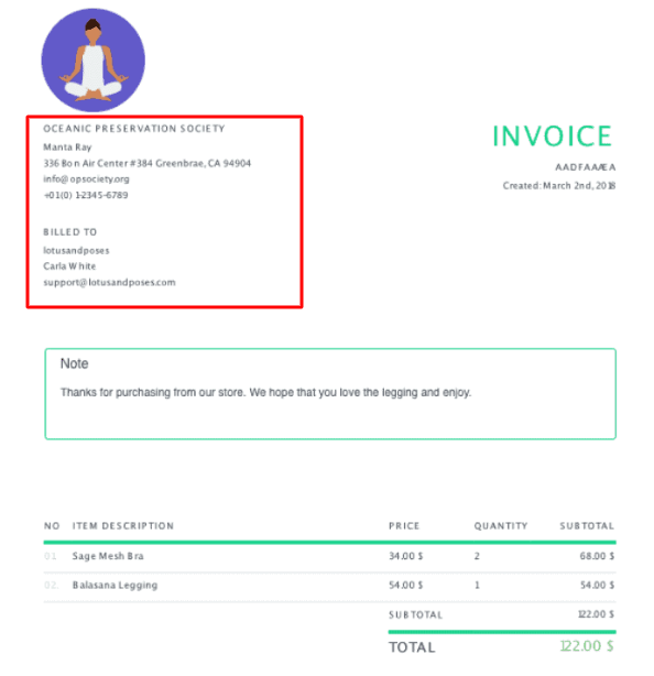 Create branded invoice on Spocket