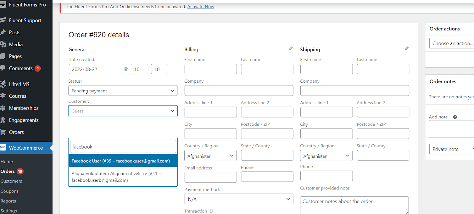 order form 