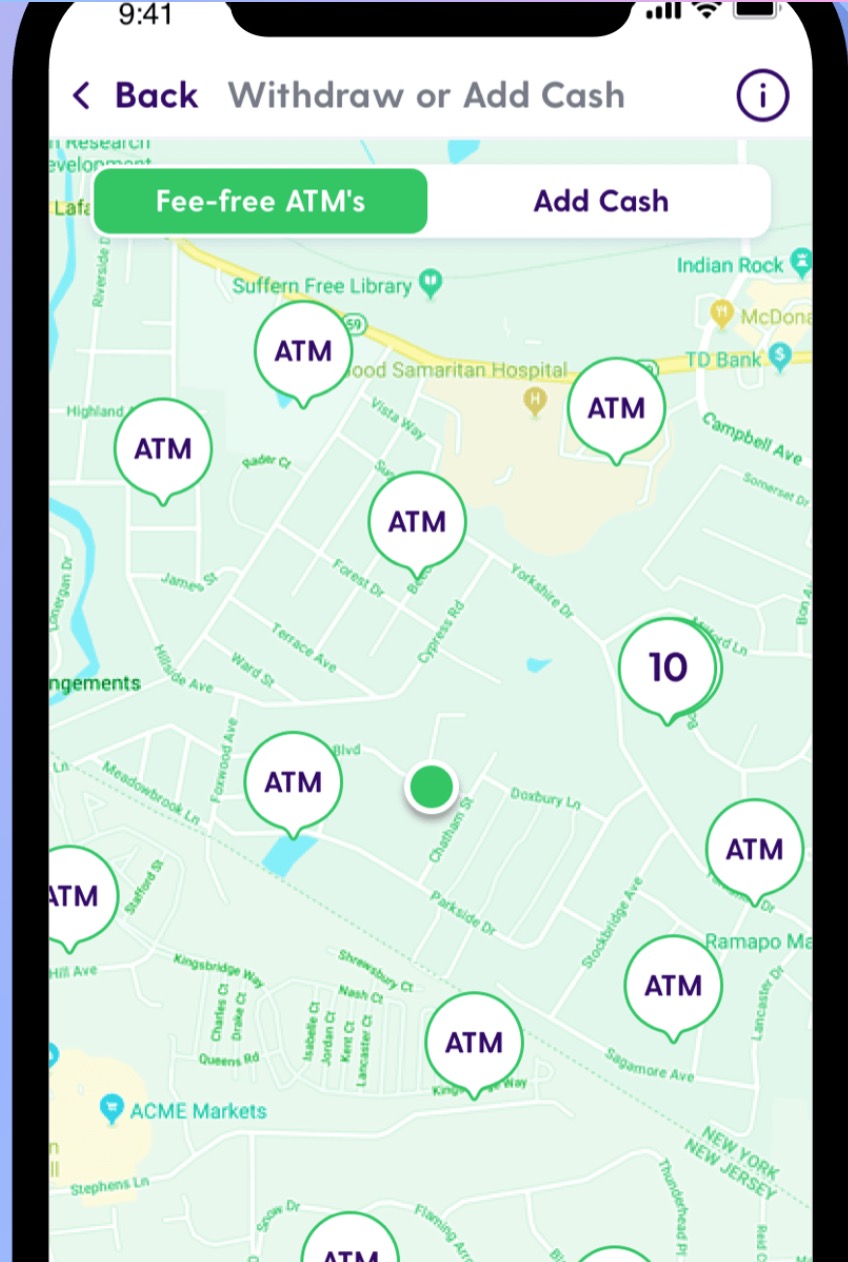 current app - fee-free atms