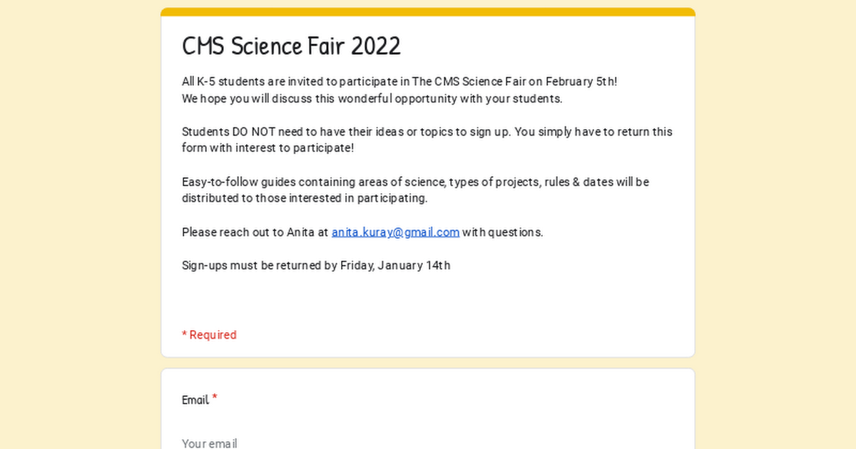 CMS Science Fair 2022