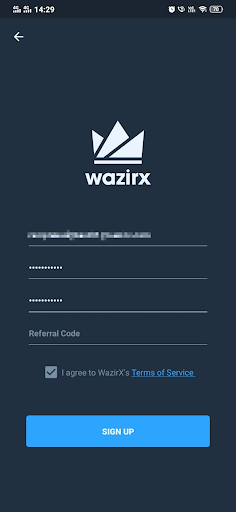 wazirx signup