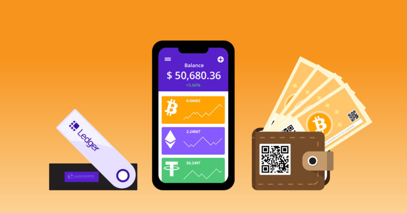 A smartphone displaying balances for custodial and non-custodial wallets containing cryptocurrency.