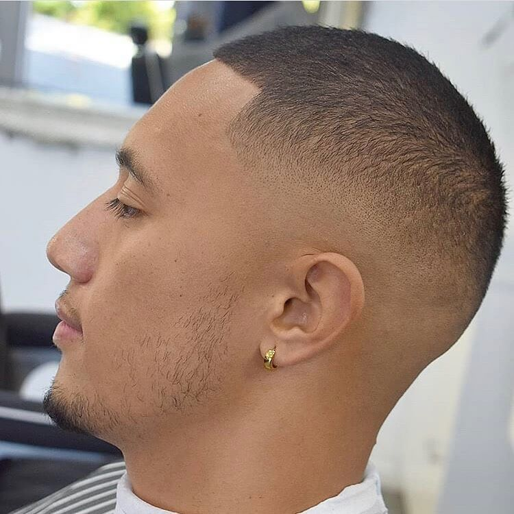 a guy wearing a skin fade